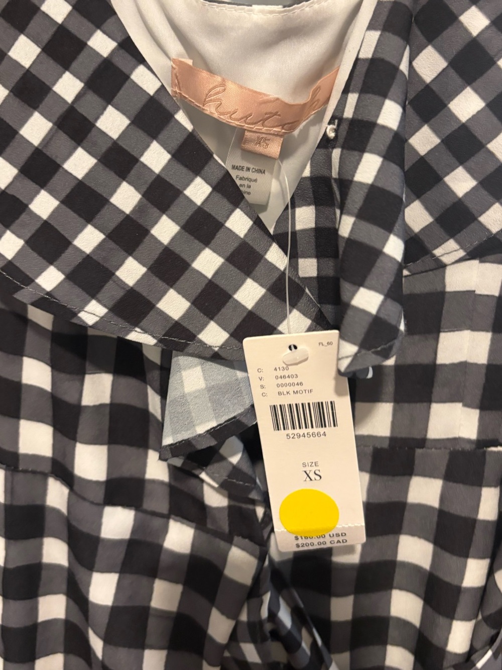 Black white gingham Anthropologie dress - Picture 2 of 3